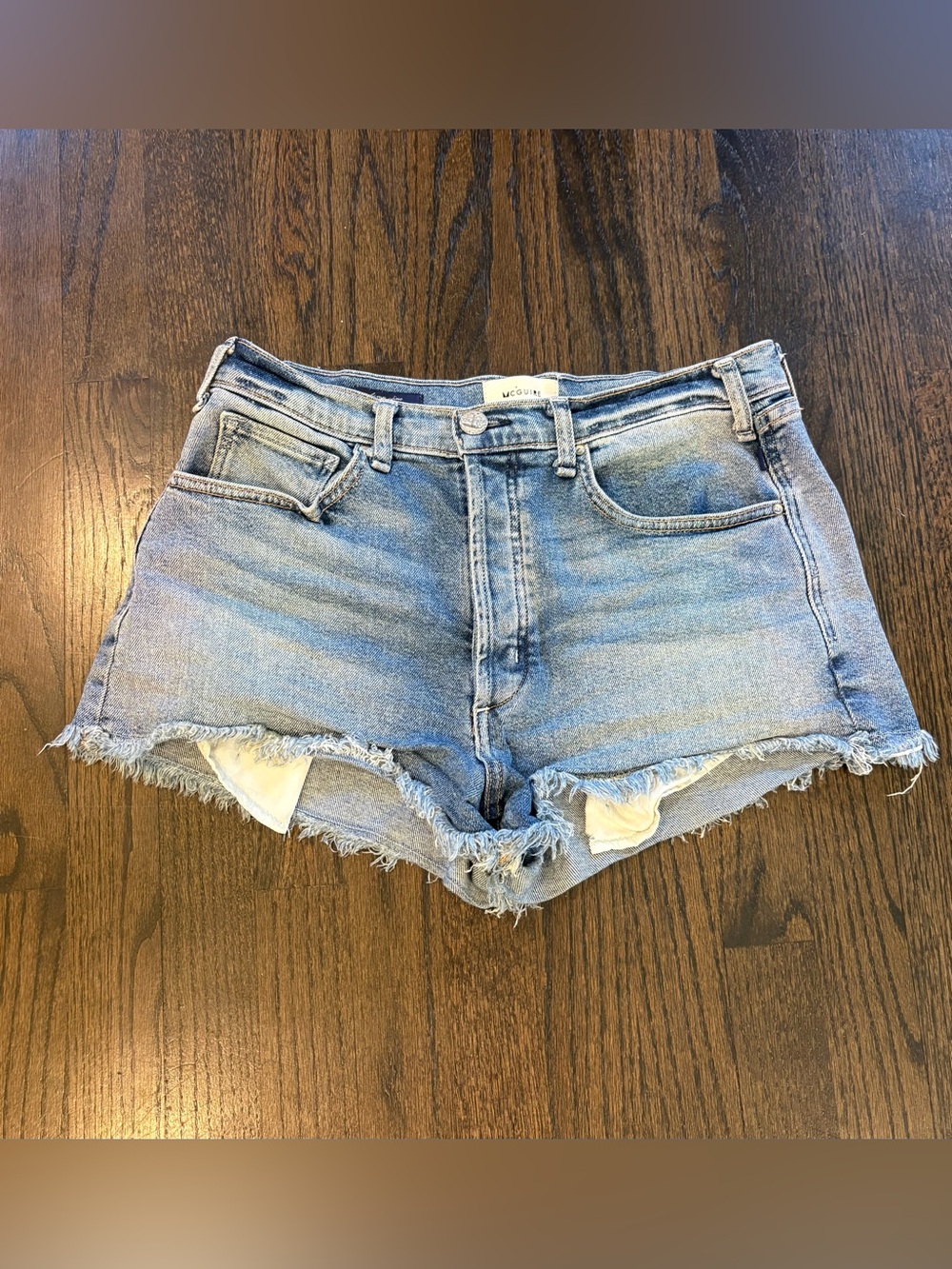 McGuire Denim Cutoff Shorts Womens Size 28 Light Wash Distressed Frayed Hem